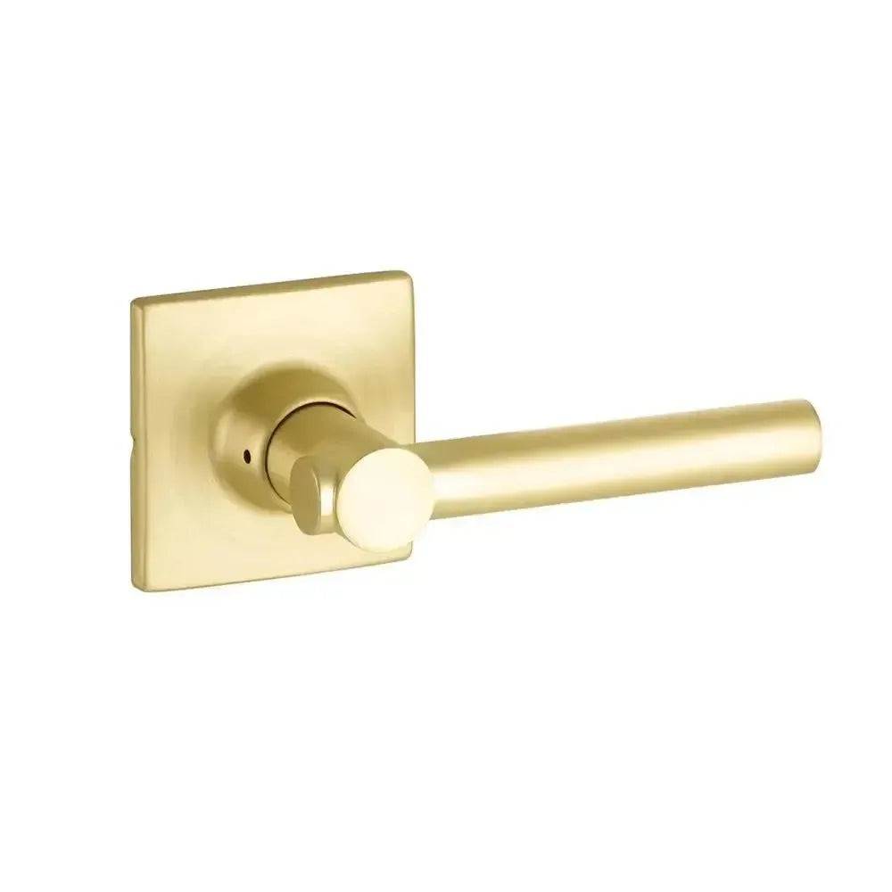 Yale Expressions Marcel rosette with Keyed Holden lever, Kwikset keyway — Latón Satinado