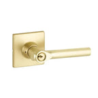 Yale Expressions Marcel rosette with Keyed Holden lever, Kwikset keyway — Latón Satinado