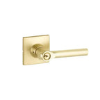 Yale Expressions Marcel rosette with Keyed Holden lever, Kwikset keyway — Latón Satinado