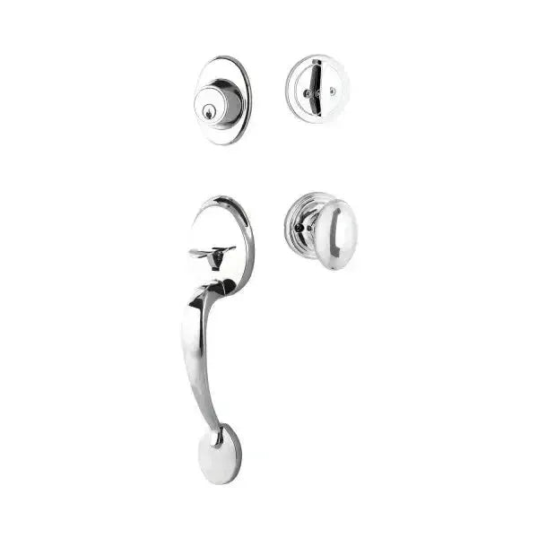 Yale Expressions Maguire Single Cylinder Entry Set Auburn knob, Weiser keyway — Cromo Pulido