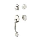 Yale Expressions Maguire Single Cylinder Entry Set Auburn knob, Weiser keyway — Níquel Satinado