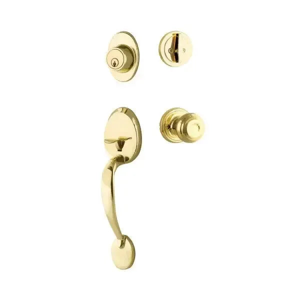 Yale Expressions Maguire Single Cylinder Entry Set Lewiston knob, Weiser keyway — Latón Pulido