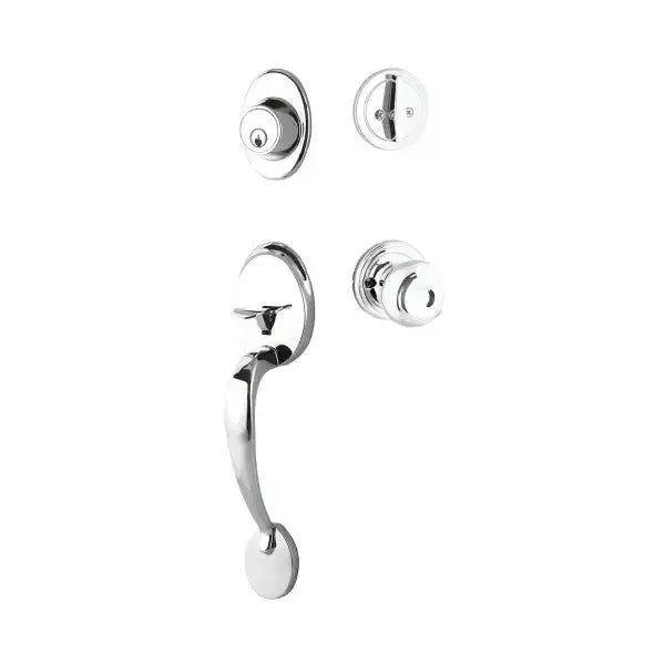 Yale Expressions Maguire Single Cylinder Entry Set Lewiston knob, Weiser keyway — Cromo Pulido