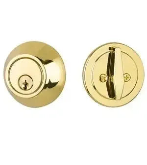 Yale Expressions Maguire Single Cylinder Deadbolt, Kwikset keyway — Latón Pulido