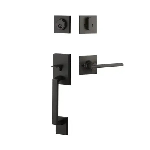 Yale Expressions Marcel Single Cylinder Entry Set with Nils lever, Kwikset keyway — Negro Mate