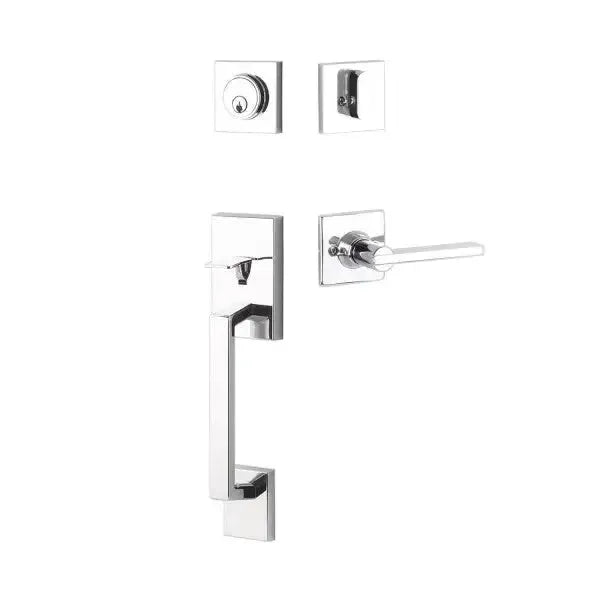 Yale Expressions Marcel Single Cylinder Entry Set with Nils lever, Kwikset keyway — Cromo Pulido