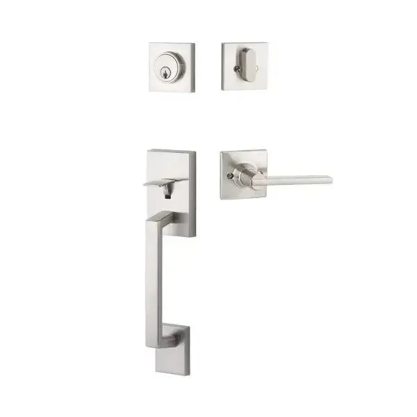 Yale Expressions Marcel Single Cylinder Entry Set with Nils lever, Kwikset keyway — Níquel Satinado