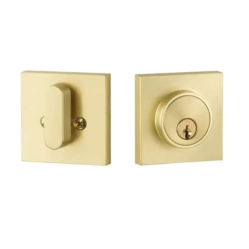 Yale Expressions Marcel Single Cylinder Deadbolt, Weiser keyway — Latón Satinado