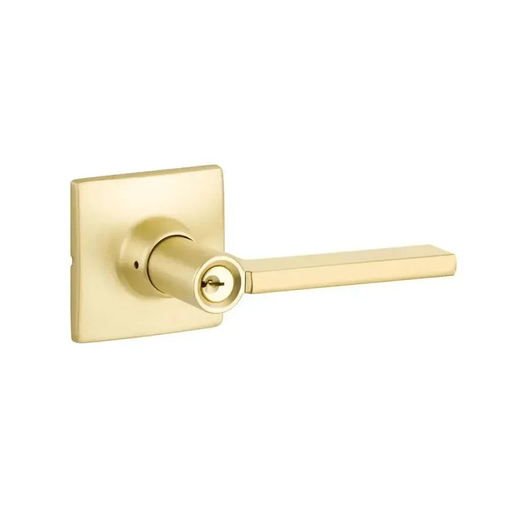 Yale Expressions Marcel rosette with Keyed Nils lever, Kwikset keyway — Latón Satinado