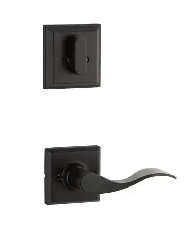 Yale Expressions Interior Trim Pack for Yale Ellington Entryset with Brunswick lever Right Handed — Negro Mate