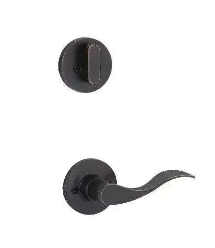 Yale Expressions Interior Trim Pack for Yale Owen Entryset with Brunswick lever Right Handed — Bronce Aceitado