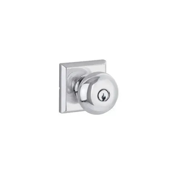 Yale Expressions Ellington rosette with Keyed Walker knob, Weiser keyway — Cromo Pulido