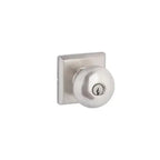 Yale Expressions Ellington rosette with Keyed Walker knob, Weiser keyway — Níquel Satinado