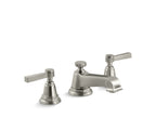 Kohler Pinstripe — Llave de Lavabo Widespread (3 Orificios) con Manijas de Palanca — Níquel Cepillado Vibrant