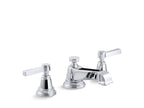 Kohler Pinstripe — Llave de Lavabo Widespread (3 Orificios) con Manijas de Palanca — Cromo Pulido
