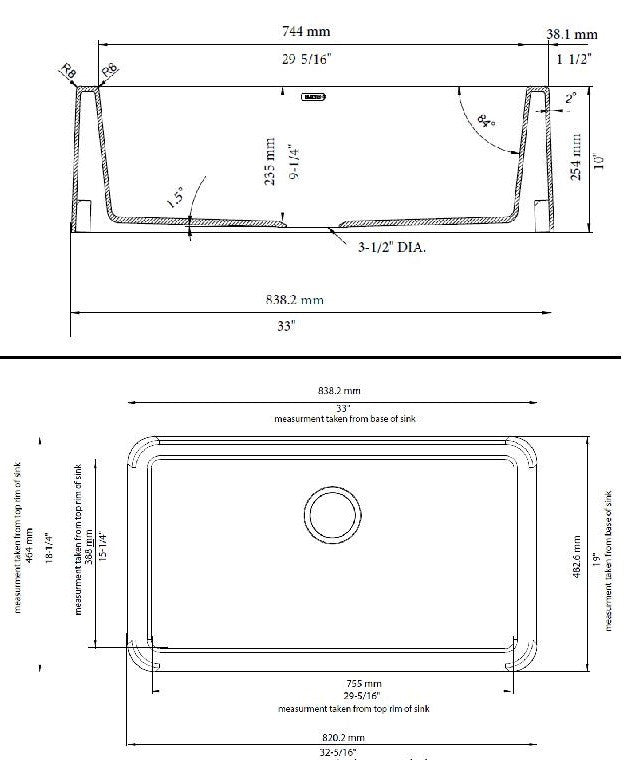 specificaciones BLANCO IKON® 83.8 cm con mandil