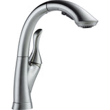 Delta Linden™ Llave extensible de una manija para cocina que usa el agua con eficiencia