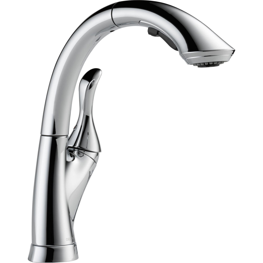 Delta Linden™ Llave extensible de una manija para cocina que usa el agua con eficiencia