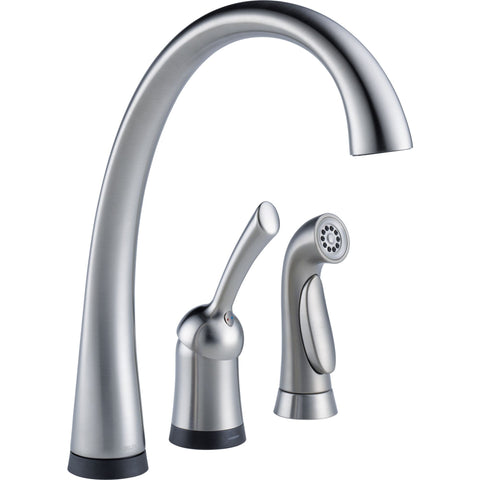 Delta Pilar® Llave de una manija para cocina con rociador y tecnología Touch2O
