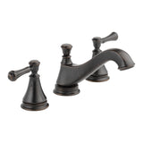Delta Cassidy™ Llave de extensión de dos manijas para lavamanos; tubo de salida de arco bajo con conjunto emergente de metal