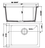 Allia Fireclay Single Bowl Undermount Kitchen Or Laundry Sink
