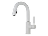 SOLNA SINGLE HANDLE PULL-DOWN BAR/PREP FAUCET MATTE WHITE