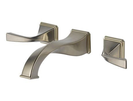 BRIZO VIRAGE TWO HANDLE WALL-MOUNT LAVATORY FAUCET BRILLIANCE BRUSHED NICKEL