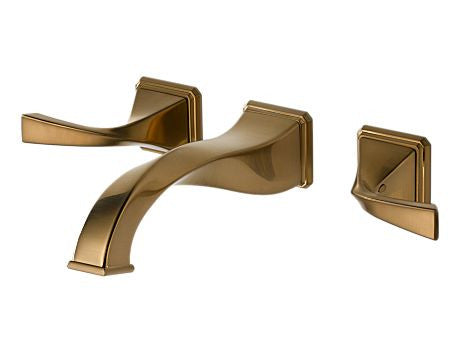 BRIZO VIRAGE TWO HANDLE WALL-MOUNT LAVATORY FAUCET BRILLIANCE BRUSHED BRONZE
