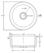 Allia Fireclay Round Single Bowl Bar/Food Prep Sink