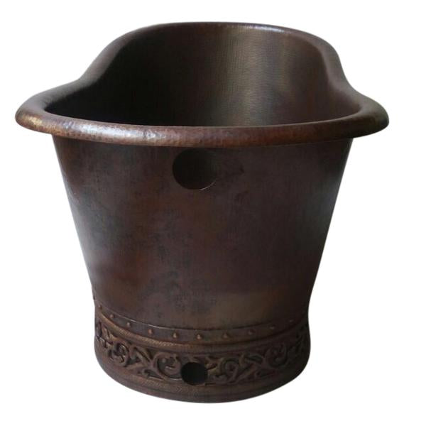 Iliana Bañera De Cobre Con Base Decorativa