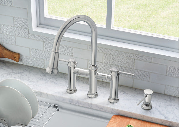 Blanco Empressa Grifo de Cocina Tipo Puente