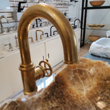 deck mount single hole faucet for vessel sinks