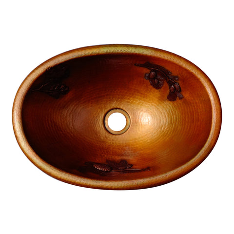 Lavabo cobre ovalado