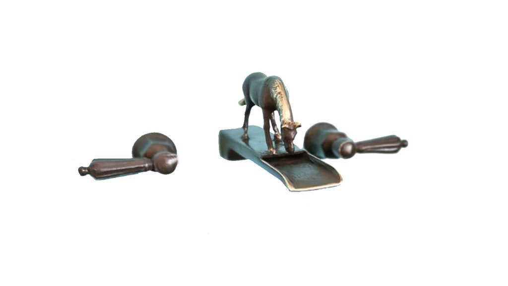Dark Bronze Waterfall Horse Faucet Drinking or Standing Horse