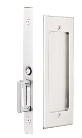 Emtek Manija para puerta corrediza Pocket Door Mortise Modern Rectangular Dummy Function in Unlacquered Brass