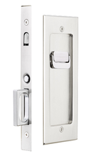 Emtek Manija Moderna Rectangular para Puerta Corrediza de Privacidad Pocket Door Mortise Modern Rectangular Privacy Function in Flat Black