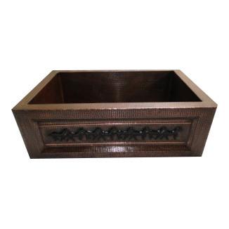 fregadero de cobre con mandil para cocina