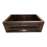 fregadero de cobre con mandil para cocina