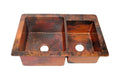 fregadero de cobre doble para cocina submontar