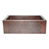 Fregadero de cocina en cobre martillado con mandil