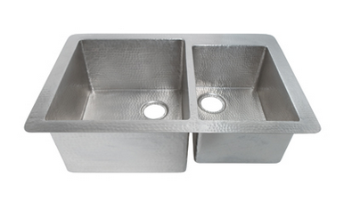Fregadero de cobre con doble tarjas