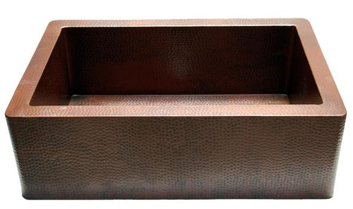 Fregadero de cobre para cocina con mandil sencillo