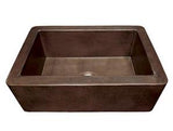 Fregadero de cobre para cocina con mandil sencillo