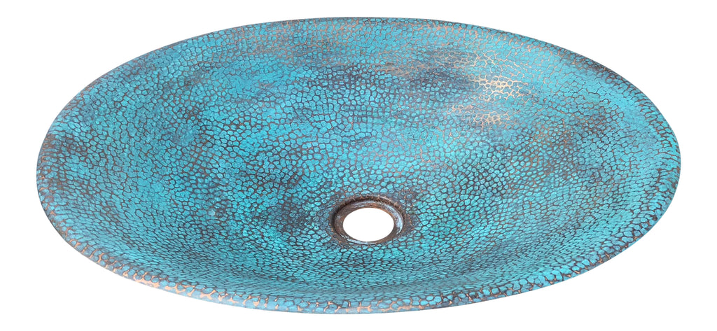 Cenote Lavabo de Cobre Oval Para Sobreponer o Empotrar