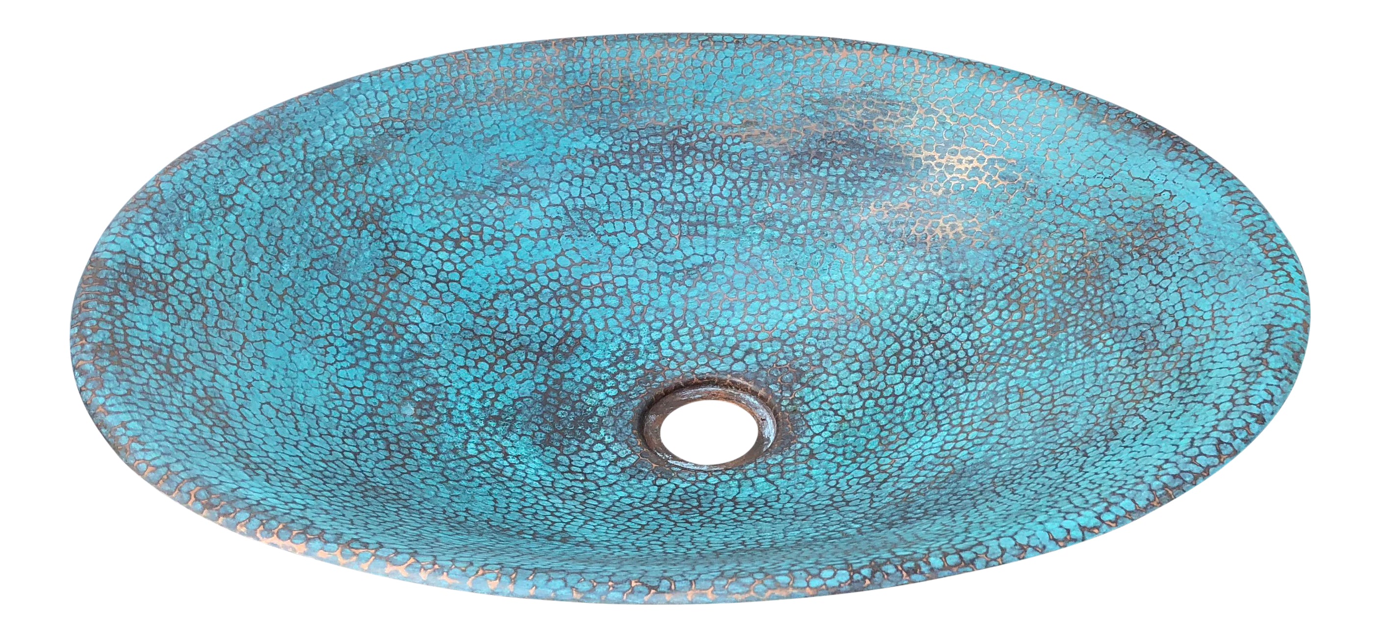 Cenote Lavabo de Cobre Oval Para Sobreponer o Empotrar