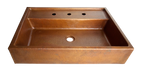 Lavabo ovaline  sobreponer de cobre martillado para baño