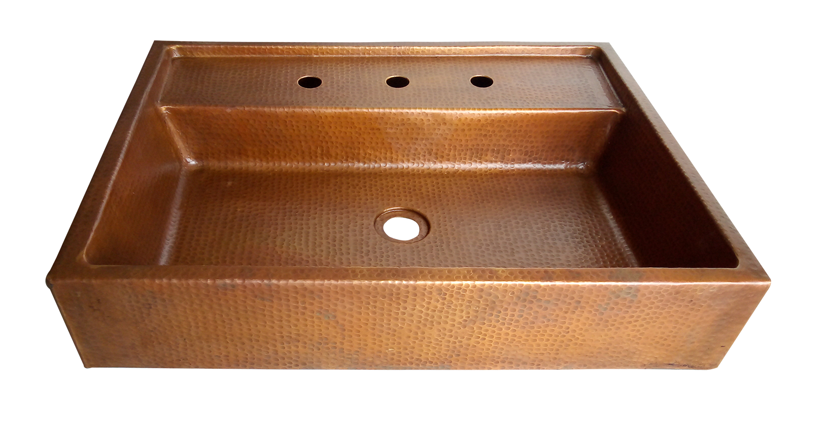 Lavabo ovaline  sobreponer de cobre martillado para baño