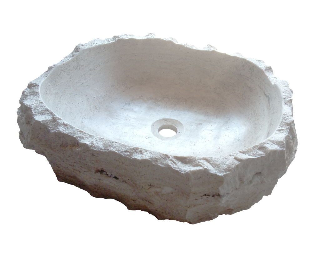 Lavabo Rústico Travertino Fiorito 20" x 16" x 5.5"
