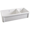 Shaws Original Casement Edge Front 1 1/2 Bowl Fireclay Apron Kitchen Sink