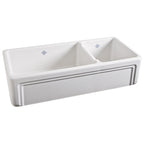 Shaws Original Casement Edge Front 1 1/2 Bowl Fireclay Apron Kitchen Sink